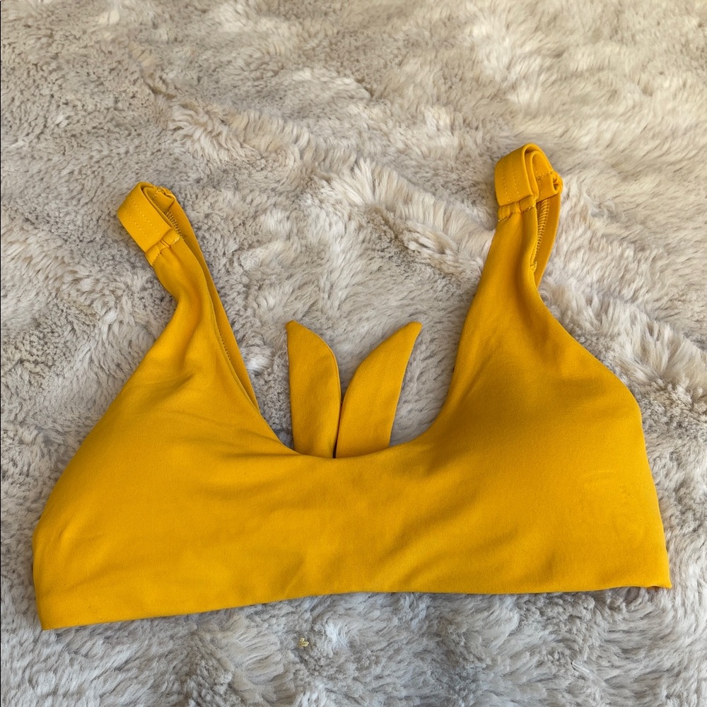 Robin Piccone Mustard tie back Bikini Top